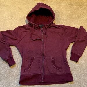 Women's Burgundy Zip-Up Hoodie